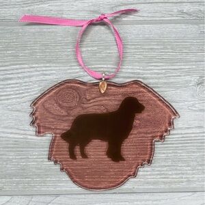 Stained glass sun catcher golden retriever dog coaster decoration orniment art